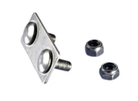 TEGENPLAAT met schroef M6x18mm + moeren  RVS  100st