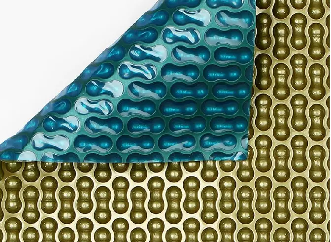 BUBBEL 200CM BLAUW/GOUD UV-GESTABILISEERD 500MICRON 102M